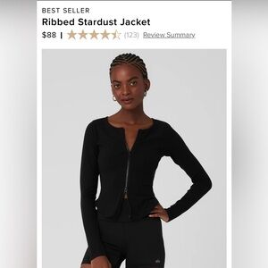 ALO Yoga Ribbed Stardust Jacket - Black - size XS